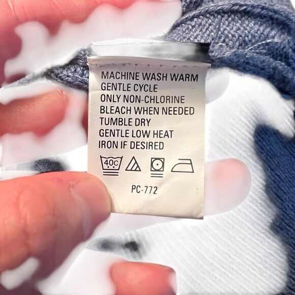 Izod blue 100% cotton cable knit sweater. Size xl - Picture 4 of 7